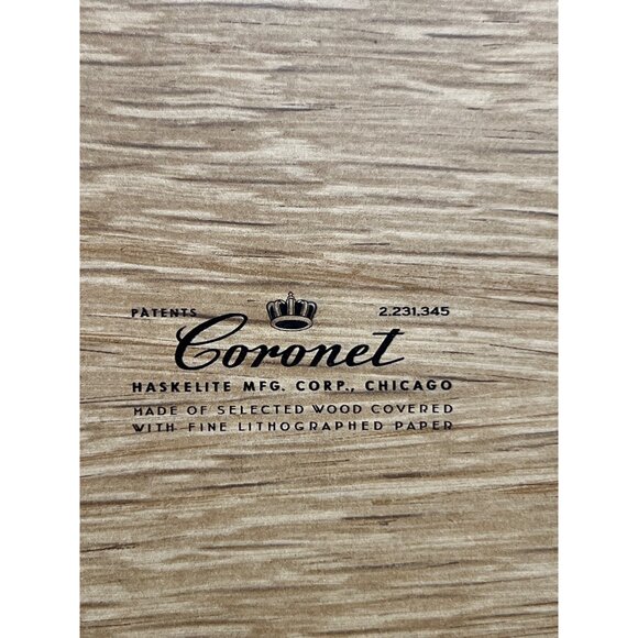 Vintage 50s Set of 8 Coronet Haskelite Wooden Lap Buffet Trays Geese Swans - Picture 7 of 7